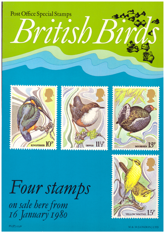 (image for) 1980 British Birds Post Office A4 poster. PL(P) 2738.